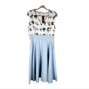 Retro Stage Retro Embroidered Midi Dress Size XL